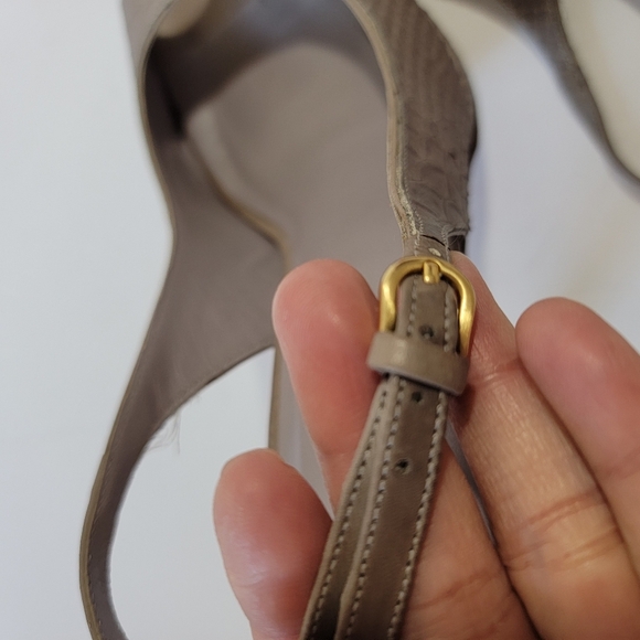 Cole Haan X Nike Air Gray Snakeskin Peep Toe Platform Slink Back Shoes Sz 8B - Picture 10 of 12